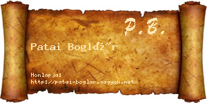 Patai Boglár névjegykártya